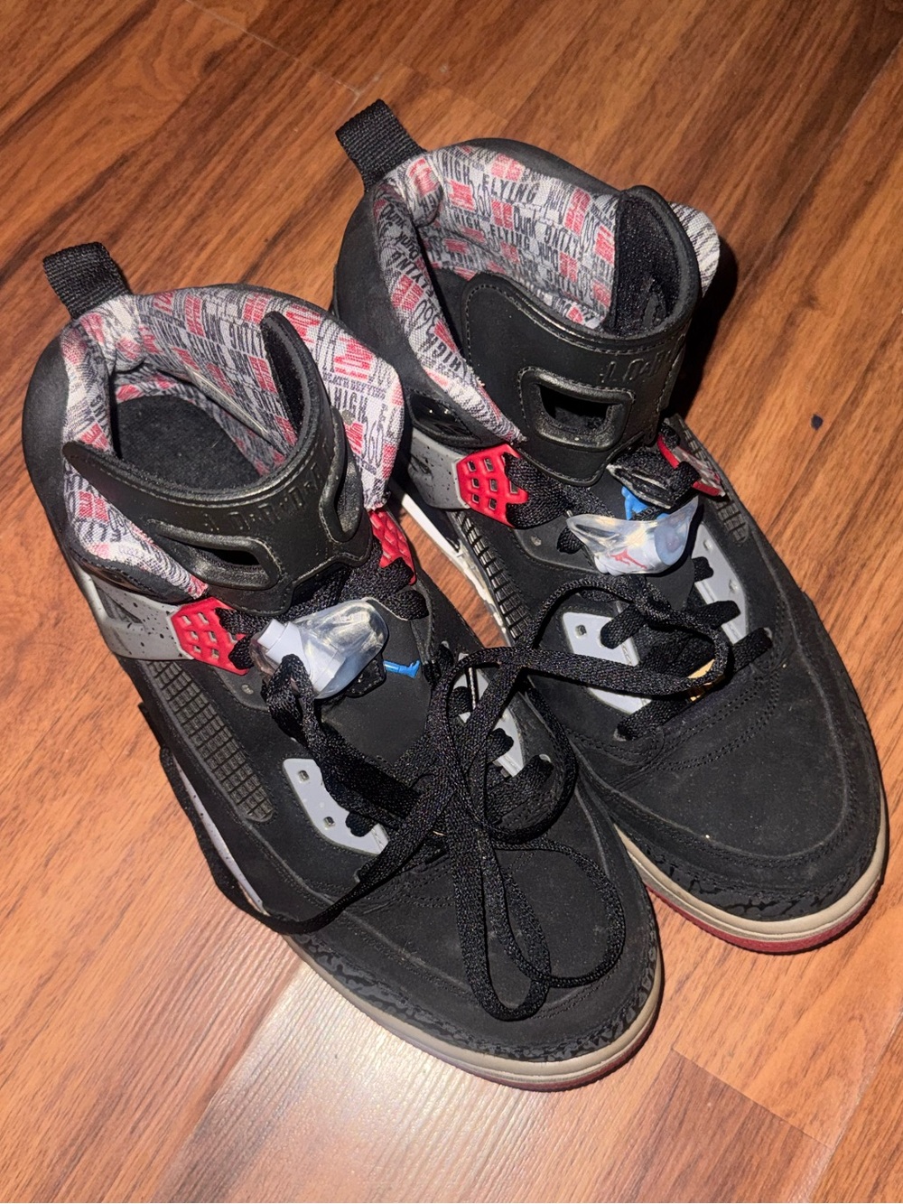 Jordan Black and Red Men's Athletic High-Top Sneakers read details